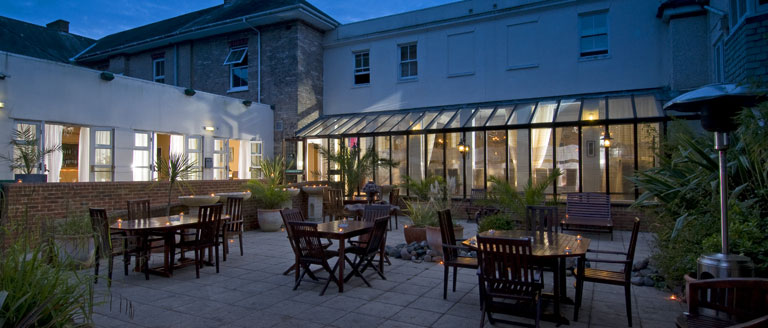 Courtyard at the Orchid Hotel in Bournemouth