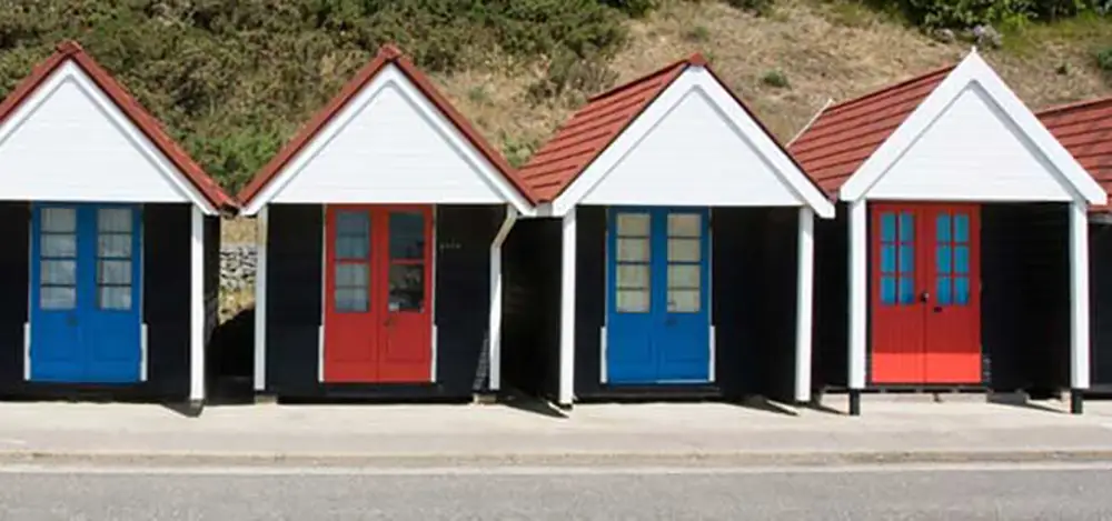 Colourful beach huts on Bournemouth Beach