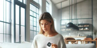 A woman logging into her Google account with a YubiKey